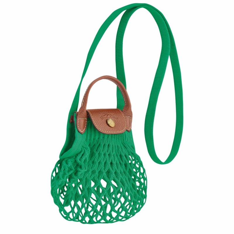 Green Longchamp Le Pliage Filet XS Women's Clutches Bags